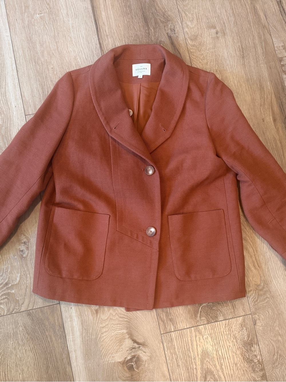 Sezane Alvin Jacket Hazelnut - Size 2 - Picture 3 of 3